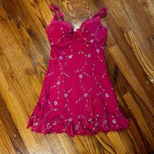 Sugar Thrillz | Dolls Kill Pink Floral Mini Dress L